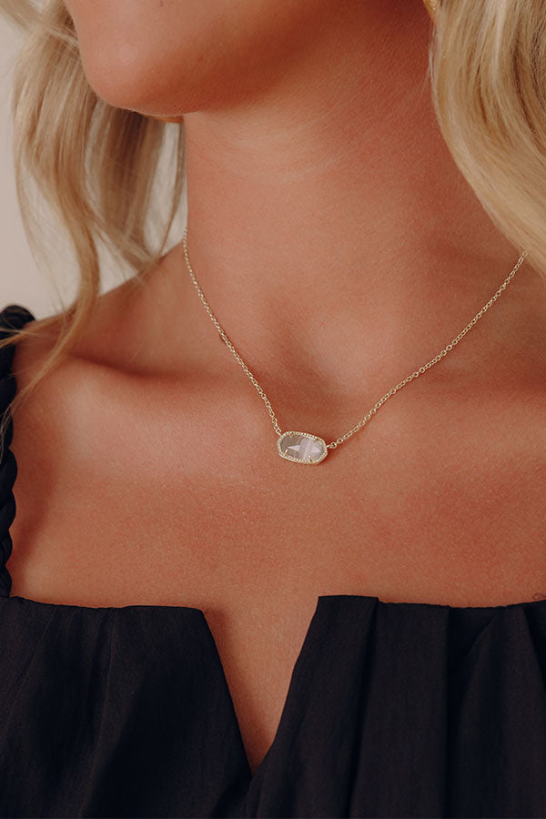 Kendra Scott Elisa Gold Pendant Necklace in Slate Cat's Eye Image - 1