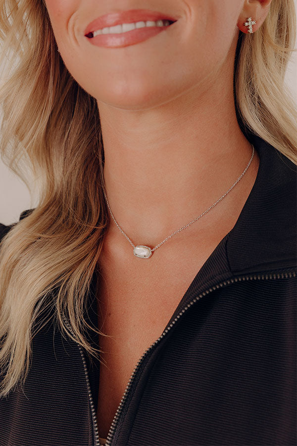 Kendra Scott Elisa Silver Pendant Necklace in White Pearl