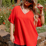 Vistas And Vino Shift Top in Red Curves Image - 1