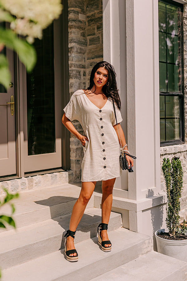 Capri Kisses Button Up Dress In Birch Image - 1