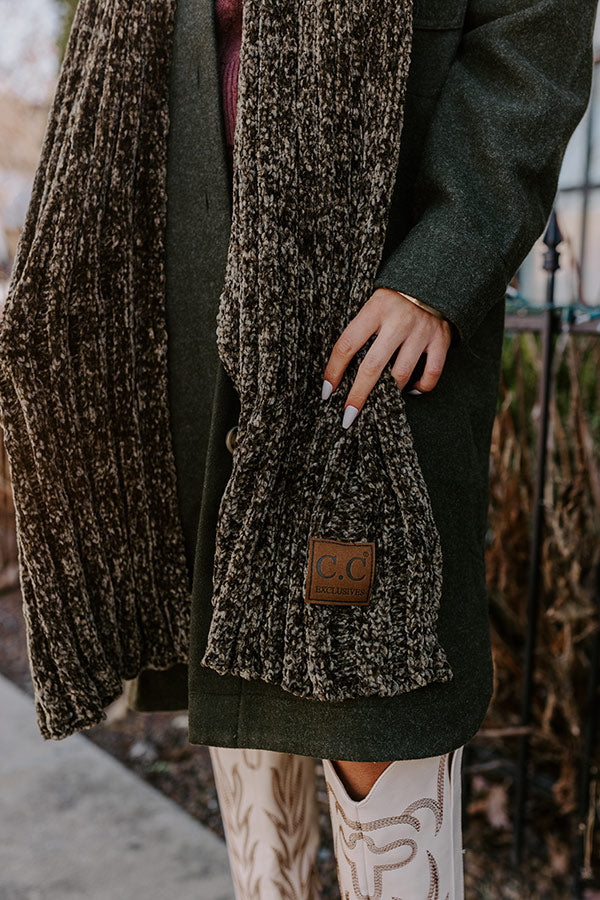 Snow Retreat Chenille Scarf in Martini Olive Image - 2