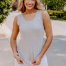 So Posh Lace Trim Tank In Grey Image - 1