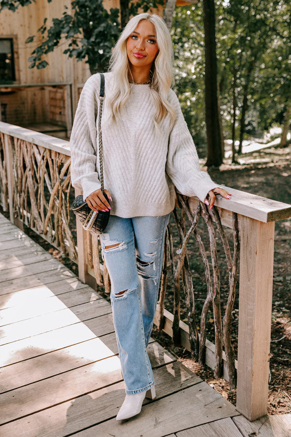 Merlot Please Shift Sweater In Grey Image - 2