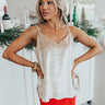 Cranberry Martini Velvet Tank In Cream Image - 1