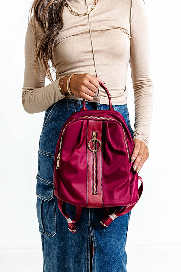 Shuttle To The City Backpack In Wine