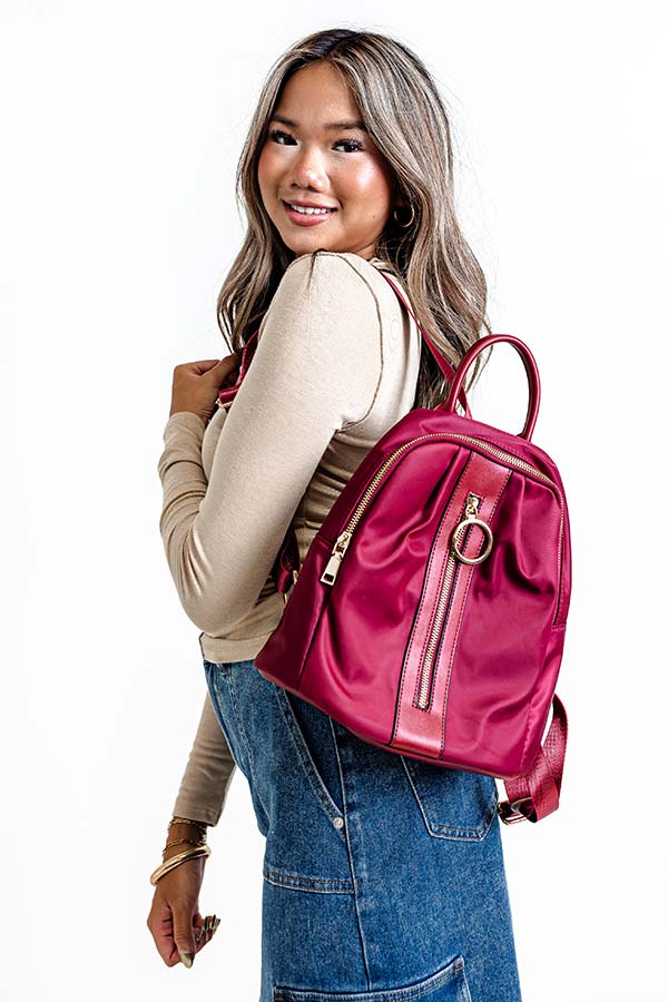 Shuttle To The City Backpack In Wine Image - 2