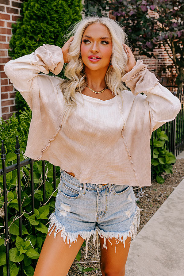At Your Best Waffle Knit Crop Top Image - 1