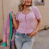Everyday Marvelous Ribbed Top In Lavender Image - 1