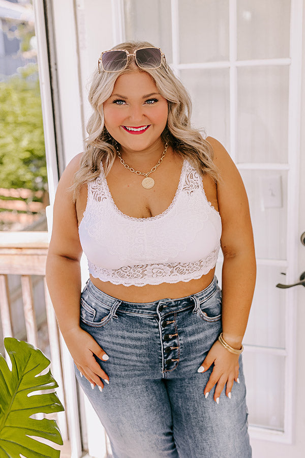 Love In Lace Bralette In White Curves