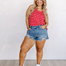 Sweeter In Stripes Shift Tank In Red Curves Image - 1