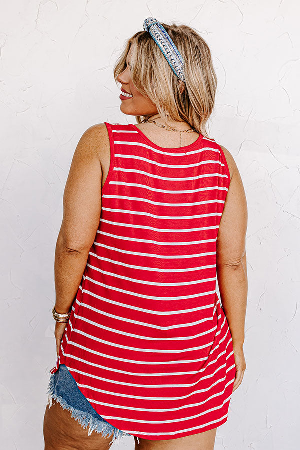 Sweeter In Stripes Shift Tank In Red Curves Image - 4