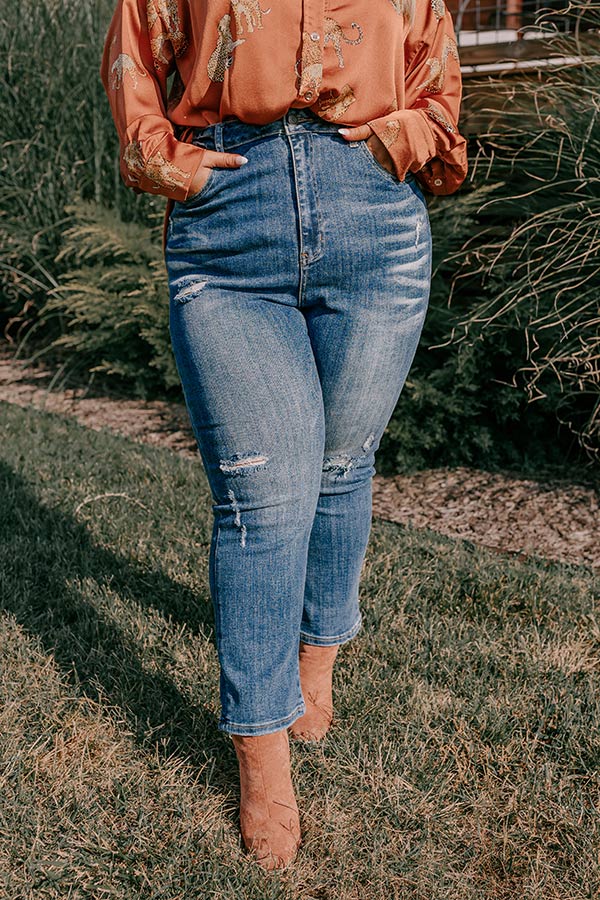 Risen The Hartlen High Waist Distressed Jean Curves Image - 2