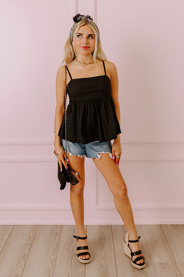 Lovely Story Babydoll Tank In Black Image - 3