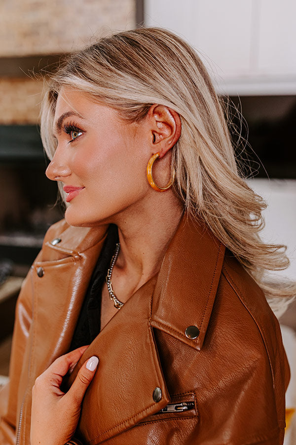 Take A Walk Hoop Earrings In Orange Image - 1