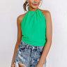 Confidence Boost Halter Top In Kelly Green Image - 1