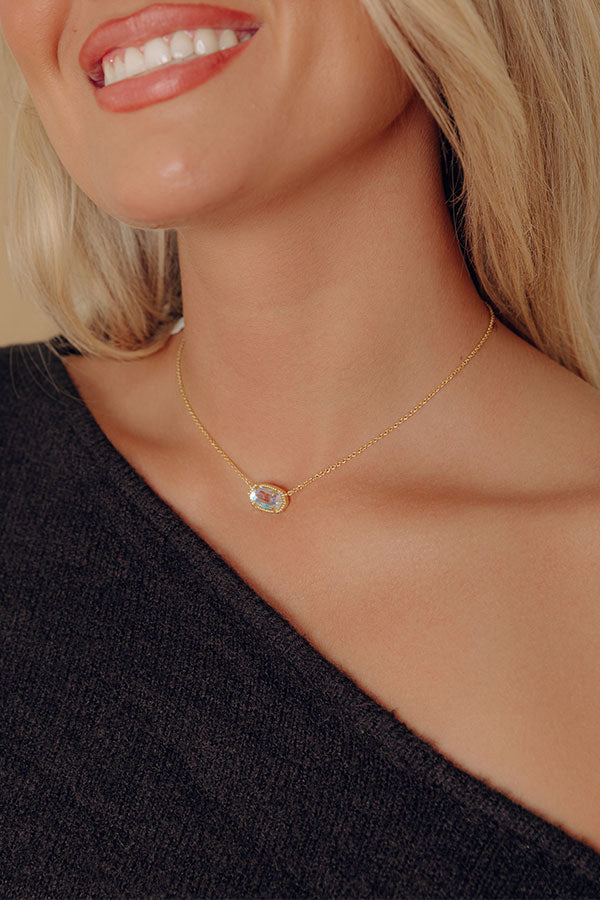 Kendra Scott Elisa Gold Pendant Necklace in Dichroic Glass