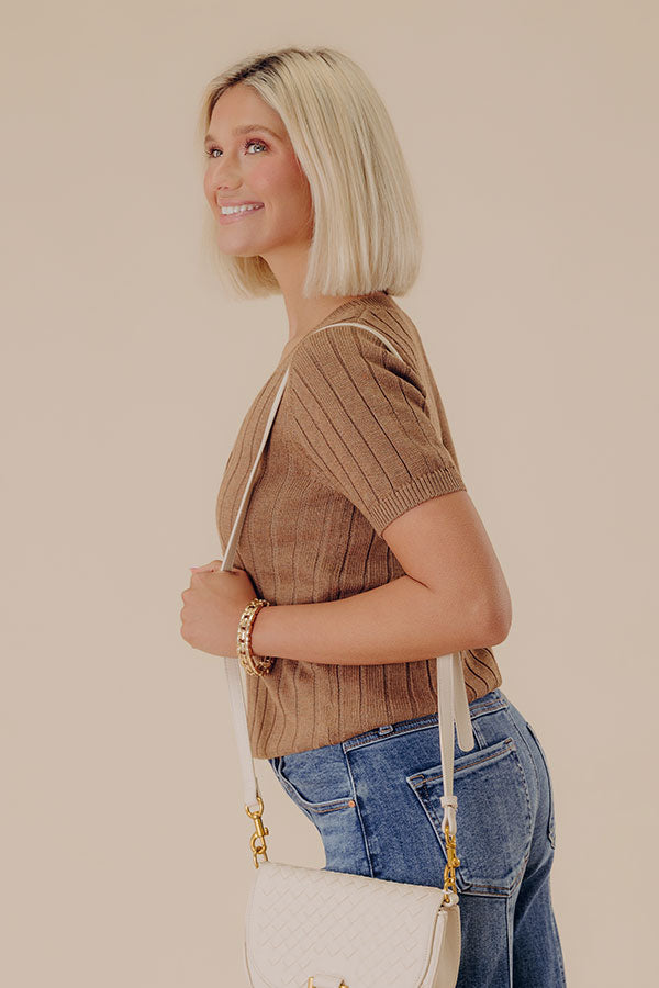 Cider Sweetness Knit Top In Mocha Image - 3