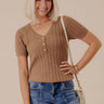 Cider Sweetness Knit Top In Mocha Image - 1