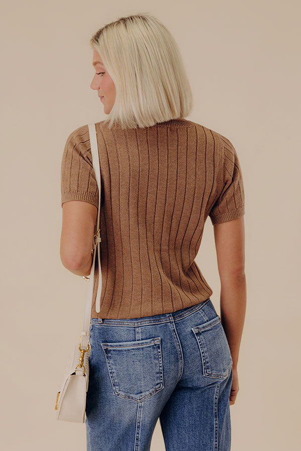 Cider Sweetness Knit Top In Mocha Image - 4