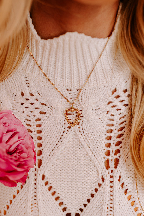Jessi Studded Ball Bead Heart Necklace Image - 1