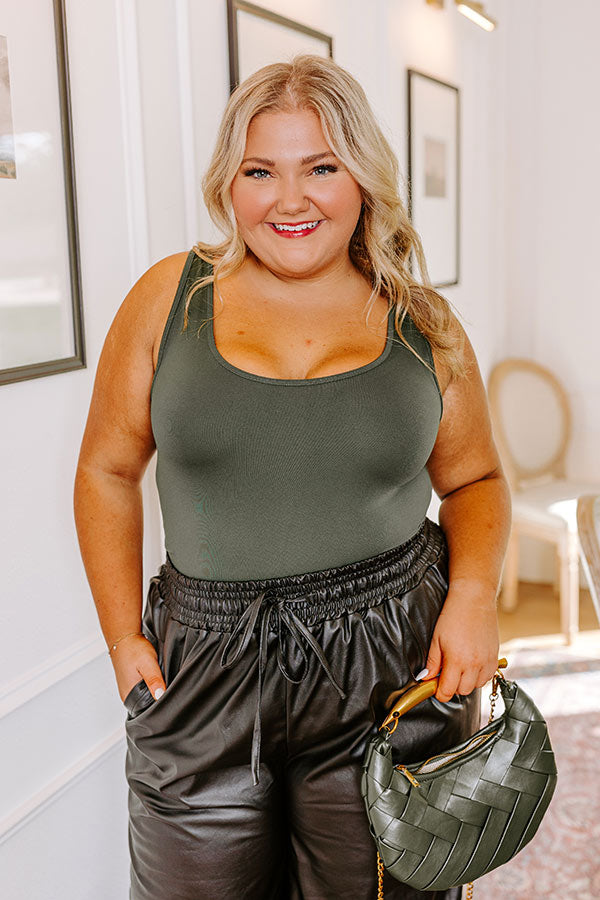 Basic Instincts Seamless Tank In Hunter Green Curves Image - 2