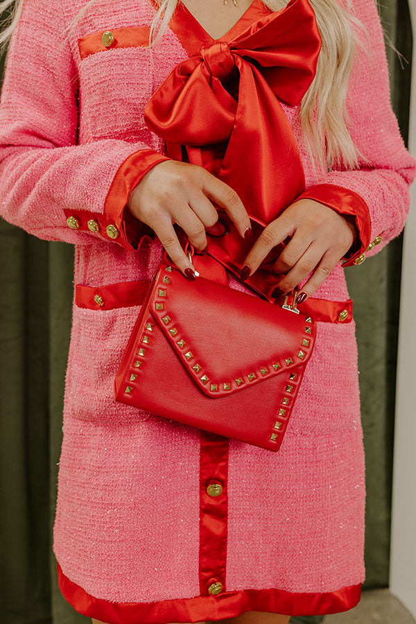 Vineyard Bound Studded Purse In Crimson