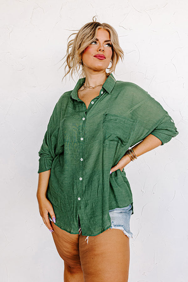 Sunny Saturday Shift Top In Green Curves Image - 1