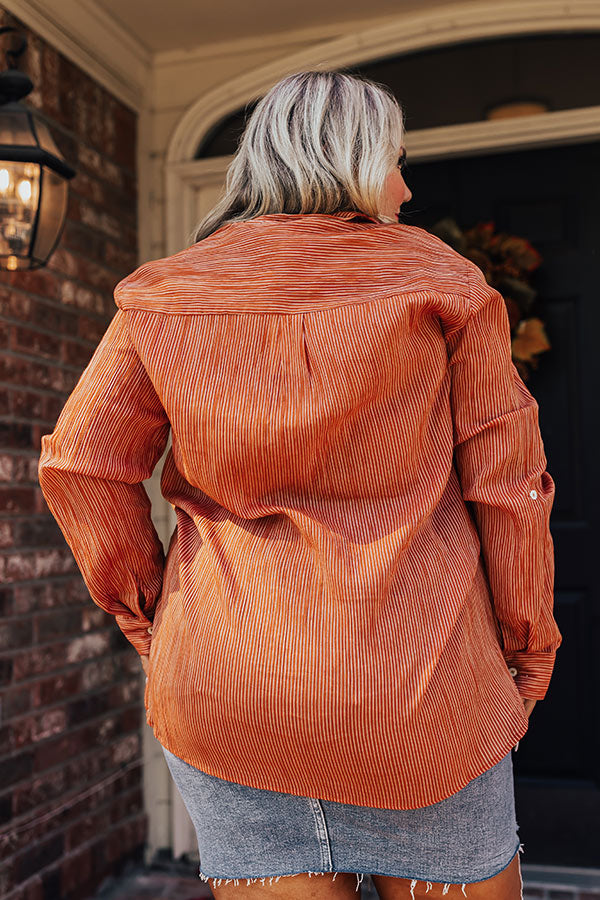 Stripes And Smiles Shift Top in Rust Curves Image - 3