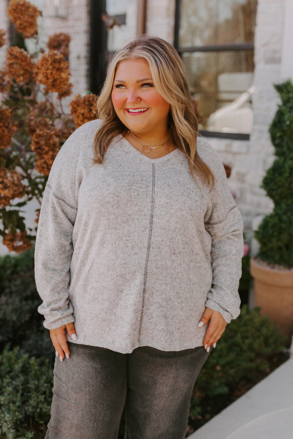 Cozy Coast Shift Top In Grey Curves Image - 1