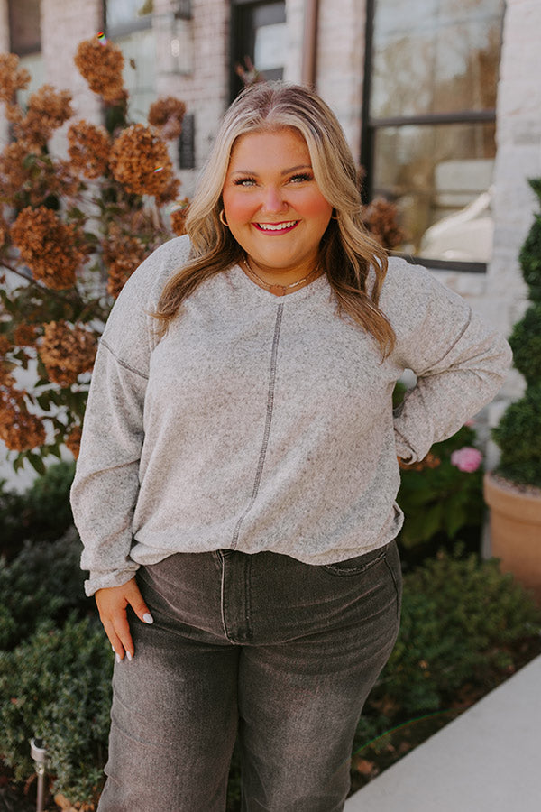 Cozy Coast Shift Top In Grey Curves Image - 3