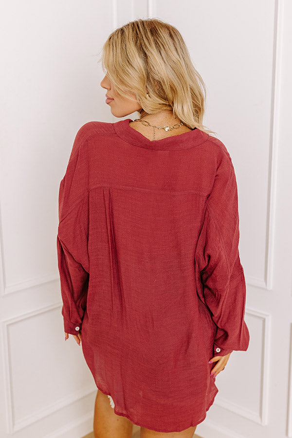 Sunny Saturday Shift Top In Wine Curves Image - 3