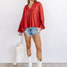 The Bayle Babydoll Shift Top in Rust Image - 1