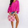 The Bayle Babydoll Shift Top in Hot Pink Image - 1