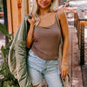 Oh, Snap Crop Top In Mocha Image - 1