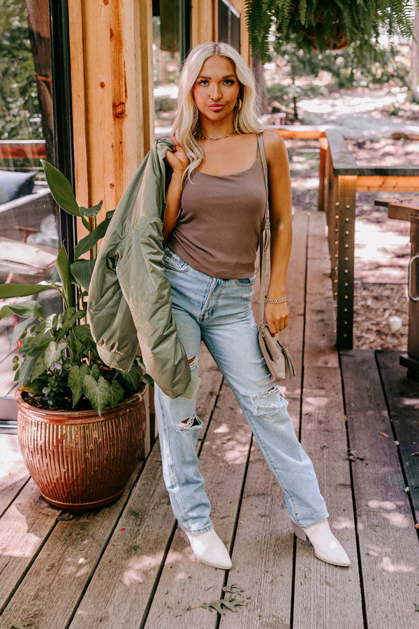 Oh, Snap Crop Top In Mocha Image - 2