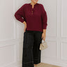 Balcony Nights Shift Top In Windsor Wine Curves Image - 1
