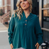Balcony Nights Shift Top In Hunter Green Curves Image - 1