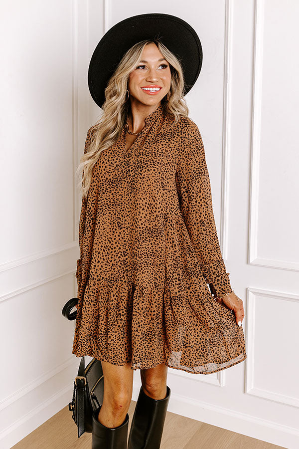 Nights In LA Leopard Tunic Dress Image - 2