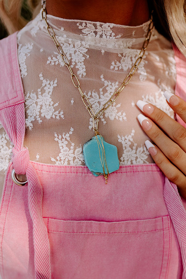 Artfully Done Semi Precious Necklace In Turquoise Image - 1