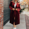 Romance Awaits Velvet Coat in Rust Curves Image - 1