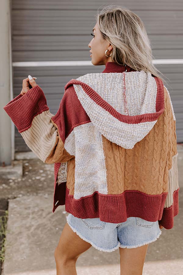 Snuggle Spot Colorblock Sweater In Aurora Red Image - 5