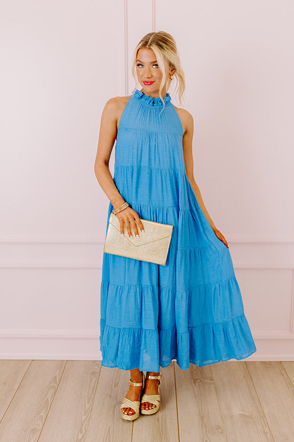 Hibiscus Kisses Midi In Ocean Blue Image - 1