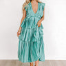 Seeking Champagne Pleated Maxi Dress In Ocean Wave Image - 1