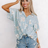 Tulum Toasts Floral Top in Light Sky Blue Image - 1