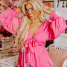 Brighter Than Sunshine Front Tie Top In Hot Pink Curves Image - 1