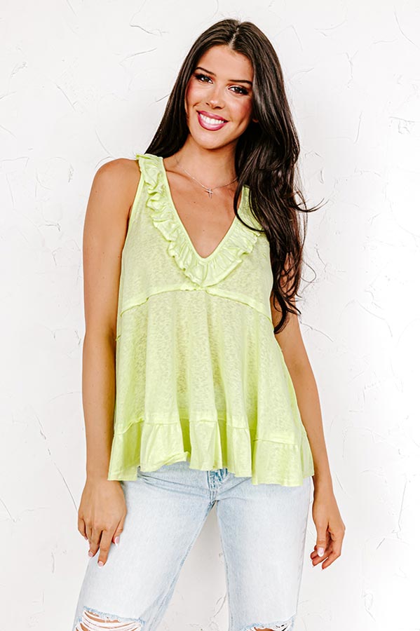 Sunshine Needed Shift Top In Lime Image - 1