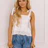 Bermuda Eyelet Tank In White Image - 1