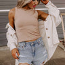 Starting Fresh Seamless Crop Top In Latte Image - 1