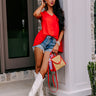 Summer Firework Shift Top In Red Image - 1