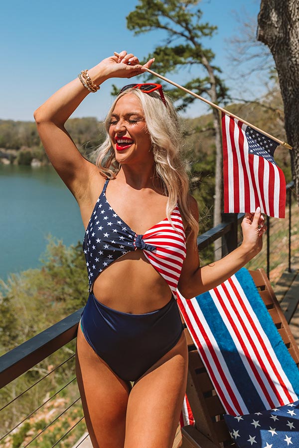 Stars, Stripes, And Everything Nice One Piece Swimsuit Image - 2